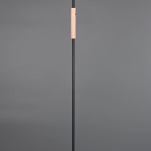 Φωτιστικό Δαπέδου Μαύρο+Ξύλο με Φιμέ Γυαλί CELESTE LED 15W 1750lm Dimmable Αφής 3000K Trio Lighting – 454910132