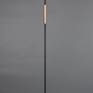 Φωτιστικό Δαπέδου Μαύρο+Ξύλο με Φιμέ Γυαλί CELESTE LED 15W 1750lm Dimmable Αφής 3000K Trio Lighting – 454910132