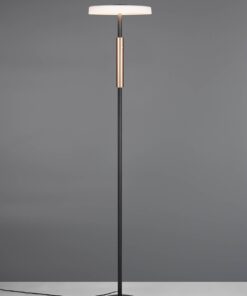 Φωτιστικό Δαπέδου Μαύρο+Καφέ με Λευκό Γυαλί CELESTE LED 15W 1750lm Dimmable Αφής 3000K Trio Lighting – 454910165