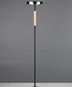 Φωτιστικό Δαπέδου Μαύρο+Καφέ με Λευκό Γυαλί CELESTE LED 15W 1750lm Dimmable Αφής 3000K Trio Lighting – 454910165