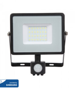 LED Προβολέας με Ανιχνευτή Κίνησης 30W V-TAC PRO Samsung Chip 100° 2400lm Μαύρος IP65 Θερμό Λευκό 3000K – 460