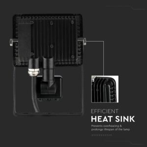 LED Προβολέας με Ανιχνευτή Κίνησης 30W V-TAC PRO Samsung Chip 100° 2400lm Μαύρος IP65 Θερμό Λευκό 3000K – 460