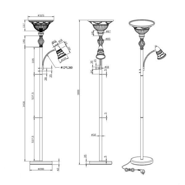 Φωτιστικό Δαπέδου Trio Lighting   E27 Σκουριά Μεταλλικό    4602021-24