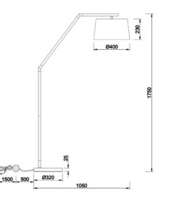 Φωτιστικό Δαπέδου Trio Lighting E27 Μαύρο Ματ Μεταλλικό 462100132