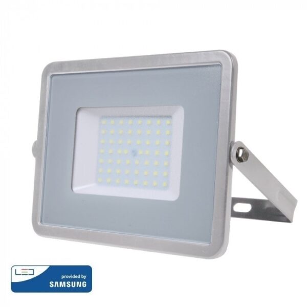 LED Προβολέας 50W V-TAC Samsung Chip Γκρι Αδιάβροχος IP65 Φυσικό  4000K - 21464