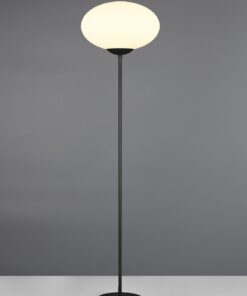 Φωτισιτκό Δαπέδου Μαύρο Ματ & Οπάλ Γυαλί FOMENTO 1xE27 Φ40 με Διακόπτη Trio Lighting – 463100132