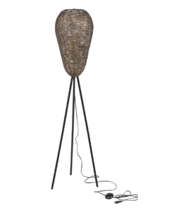 Φωτιστικό Δαπέδου με Μεταλλικό Πλέγμα Αντικέ Ορείχαλκος ZIVA 1x E27 Trio Lighting – 465300104