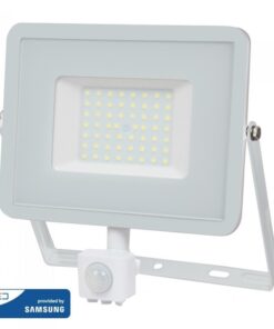 LED Προβολέας με Ανιχνευτή Κίνησης 50W V-TAC PRO Samsung Chip 100° 4000lm Λευκός IP65 Θερμό Λευκό 3000K – 466