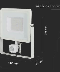LED Προβολέας με Ανιχνευτή Κίνησης 50W V-TAC PRO Samsung Chip 100° 4000lm Λευκός IP65 Θερμό Λευκό 3000K – 466