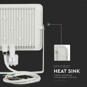 LED Προβολέας με Ανιχνευτή Κίνησης 50W V-TAC PRO Samsung Chip 100° 4000lm Λευκός IP65 Θερμό Λευκό 3000K – 466