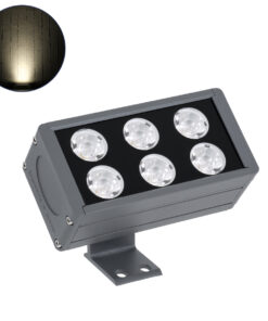 GloboStar® FLOOD-DANY 90376 Προβολέας Wall Washer για Φωτισμό Κτιρίων LED 24W 2280lm 5° DC 24V Αδιάβροχο IP65 Μ16 x Π9.5 x Υ7.5cm Φυσικό Λευκό 4500K – Γκρι Ανθρακί – 3 Χρόνια Εγγύηση