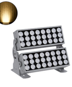 GloboStar® FLOOD-ZENA 90220 Προβολέας Wall Washer για Φωτισμό Κτιρίων LED 120W 10800lm 3° DC 24V Αδιάβροχο IP65 L38 x W30.5 x H24cm Θερμό Λευκό 2700K – Ασημί – 3 Years Warranty