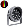 GloboStar® FLOOD-MENA 90647 Προβολέας Wall Washer με Αντιθαμβωτική Γρίλια για Φωτισμό Κτιρίων LED 24W 2040lm 30° DC 24V Αδιάβροχο IP65 Φ23 x Υ18cm Πολύχρωμο RGBW DMX512 – Ασημί – 3 Years Warranty