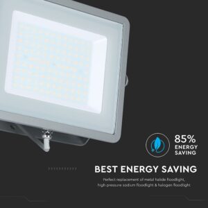 LED Προβολέας 100W V-TAC PRO Samsung Chip 100° 8000lm Γκρι Αδιάβροχος IP65 Φυσικό Λευκό 4000K – 473