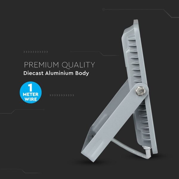 LED Προβολέας 100W V-TAC PRO Samsung Chip 100° 8000lm Γκρι Αδιάβροχος IP65 Φυσικό Λευκό 4000K – 473