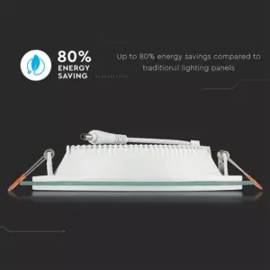LED panel χωνευτό 6W 6400K Ψυχρό λευκό Στρογγυλό γυάλινο V-TAC – 4739