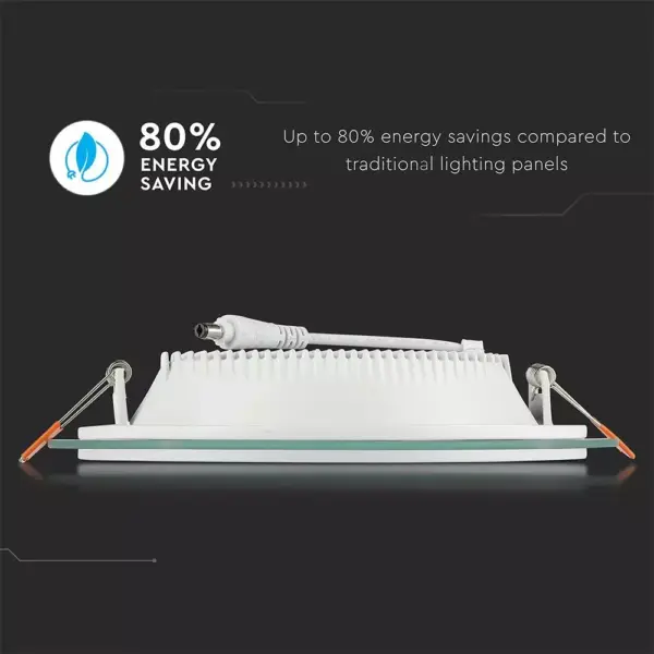 LED panel χωνευτό 6W 6400K Ψυχρό λευκό Στρογγυλό γυάλινο V-TAC – 4739