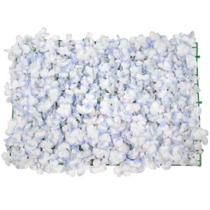 GloboStar® 78321 Συνθετικό Πάνελ Φυλλωσιάς – Κάθετος Κήπος Άγρια Ορτανσία Γαλάζιο/Λευκό Μ60 x Υ40 x Π5cm