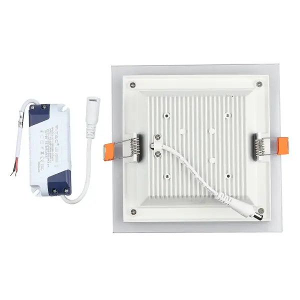 LED panel χωνευτό 12W 6400K Ψυχρό λευκό Τετράγωνο γυάλινο V-TAC – 4741
