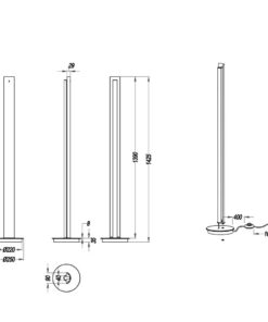 Φωτιστικό Δαπέδου Trio Lighting LED 15W Μαύρο Μεταλλικό Step Dimmable 1450lm 3000K 474410179
