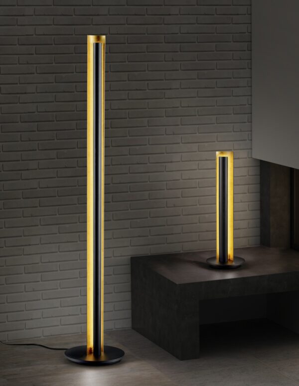 Φωτιστικό Δαπέδου Trio Lighting LED 15W  Μαύρο Μεταλλικό Step Dimmable 1450lm 3000K  474410179