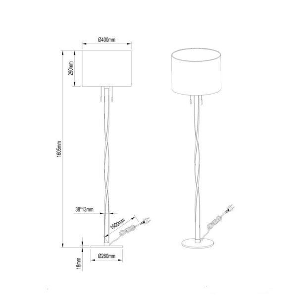 Φωτιστικό Δαπέδου Trio Lighting LED 7W  Νίκελ Ματ Μεταλλικό 600lm 3000K  475310307