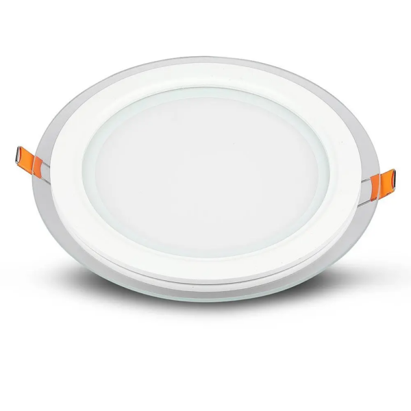 LED panel χωνευτό 18W 6400K Ψυχρό λευκό Στρογγυλό γυάλινο V-TAC – 4759