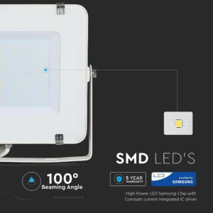 LED Προβολέας 150W V-TAC PRO Samsung Chip Λευκός 100° 12000lm Λευκός Αδιάβροχος IP65 Θερμό Λευκό 3000K – 478