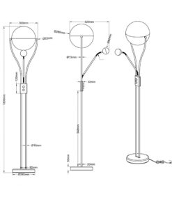 Φωτιστικό Δαπέδου Trio Lighting LED 22W Χρώμιο Μεταλλικό Dimmable 2000lm 3000K 478310206