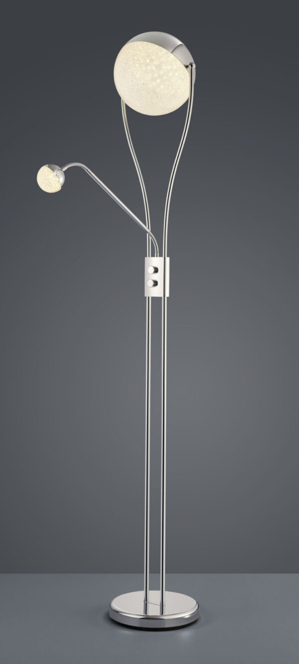 Φωτιστικό Δαπέδου Trio Lighting LED 22W  Χρώμιο Μεταλλικό Dimmable 2000lm 3000K  478310206