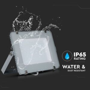 LED Προβολέας 150W V-TAC PRO Samsung Chip Λευκός 100° 12000lm Γκρι Αδιάβροχος IP65 Θερμό Λευκό 3000K – 481