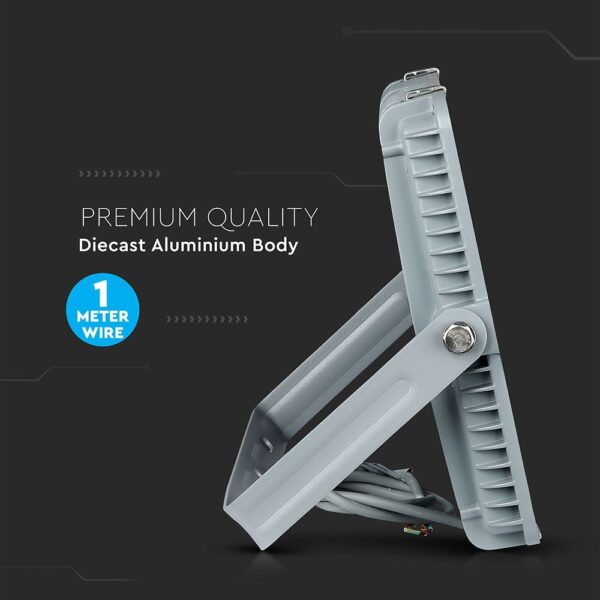LED Προβολέας 150W V-TAC PRO Samsung Chip Λευκός 100° 12000lm Γκρι Αδιάβροχος IP65 Θερμό Λευκό 3000K – 481