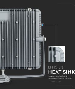 LED Προβολέας 200W V-TAC PRO Samsung Chip Λευκός 100° 16000lm Γκρι Αδιάβροχος IP65 Φυσικό Λευκό 4000K – 484