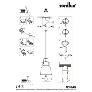 Nordlux Adrian 16 Κρεμαστό Ανθρακί E27  Μεταλλικό/Πλαστικό –  48783003