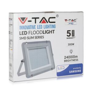 LED Προβολέας 300W V-TAC PRO Samsung Chip  100° 24000lm Γκρι Αδιάβροχος IP65 Φυσικό 4000K – 488