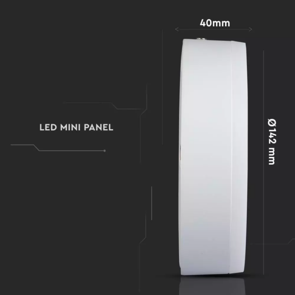 LED panel επιφανειακό 8W 3000K Θερμό λευκό Στρογγυλό V-TAC – 4890