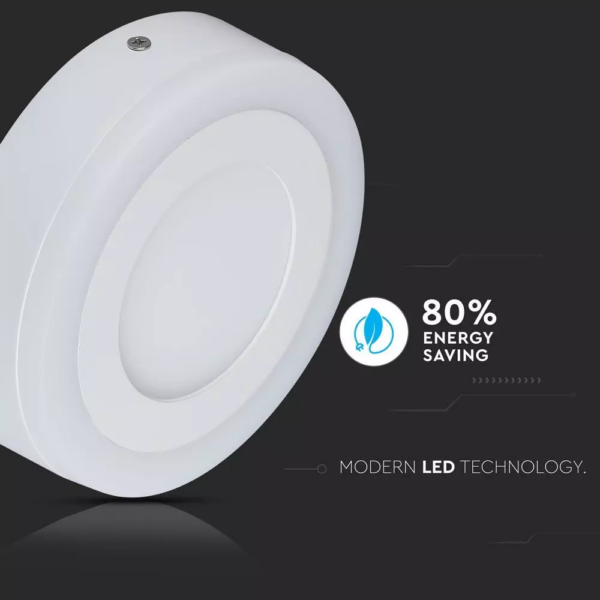 LED panel επιφανειακό 8W 3000K Θερμό λευκό Στρογγυλό V-TAC – 4890