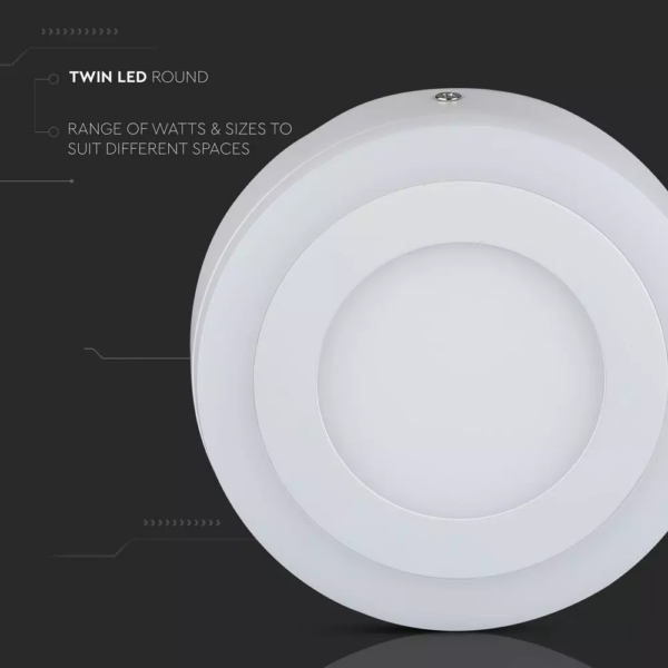 LED panel επιφανειακό 22W 3000K Θερμό λευκό Στρογγυλό V-TAC – 4896