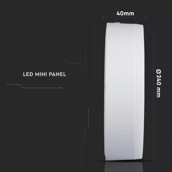 LED panel επιφανειακό 22W 3000K Θερμό λευκό Στρογγυλό V-TAC – 4896
