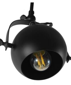 GloboStar® CANNES 01082 Μοντέρνο Φωτιστικό Οροφής Πολύφωτο Μαύρο Μεταλλικό Ράγα Μ108 x Π12 x Υ48cm