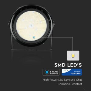 LED Προβολέας 500W V-TAC Samsung Chip Τροφοδοτικό Meanwell Μαύρος 45° Αδιάβροχος IP65 Ψυχρό Λευκό 5000K – 490
