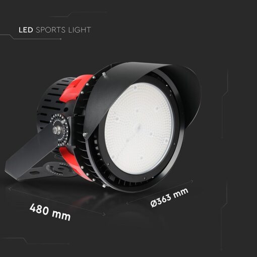 LED Προβολέας 500W V-TAC Samsung Chip Τροφοδοτικό Meanwell Μαύρος 45° Αδιάβροχος IP65 Ψυχρό Λευκό 5000K – 490
