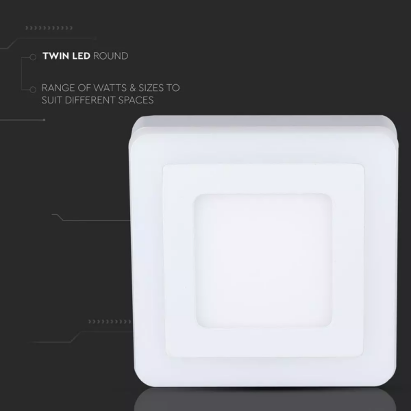 LED panel επιφανειακό 15W 3000K Θερμό λευκό Τετράγωνο V-TAC – 4925
