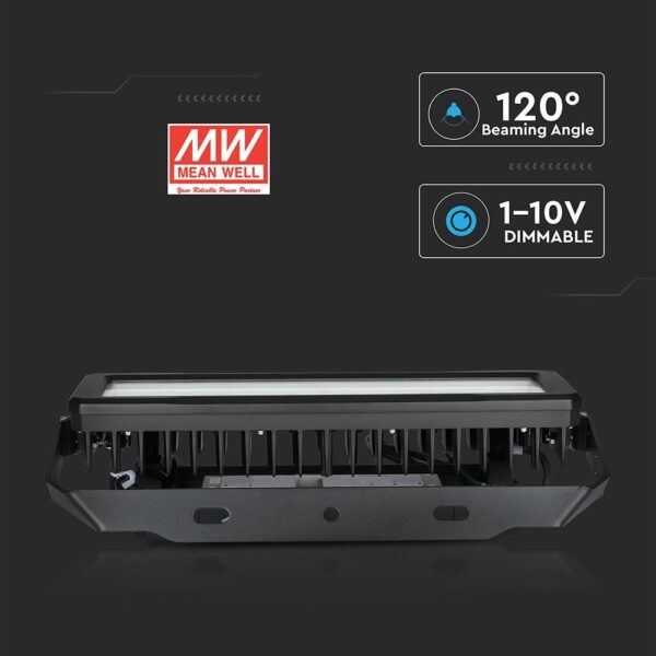LED Προβολέας 250W V-TAC PRO Samsung Chip 30000lm Τροφοδοτικό Meanwell Μαύρος 120° Αδιάβροχος IP65 Ψυχρό Λευκό 6400K – 500