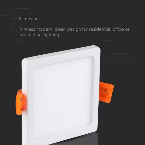 LED panel χωνευτό 22W 6400K Ψυχρό λευκό Τετράγωνο V-TAC – 4798