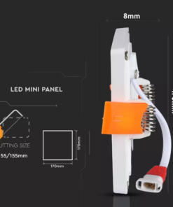 LED panel χωνευτό 22W 6400K Ψυχρό λευκό Τετράγωνο V-TAC – 4798