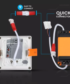 LED panel χωνευτό 22W 6400K Ψυχρό λευκό Τετράγωνο V-TAC – 4798