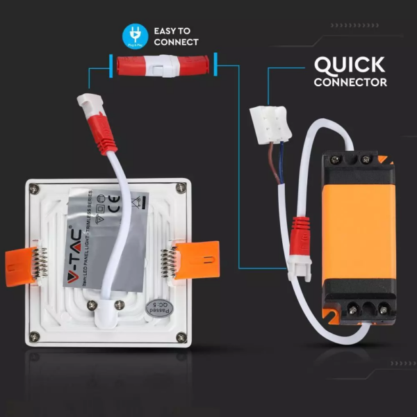LED panel χωνευτό 22W 6400K Ψυχρό λευκό Τετράγωνο V-TAC – 4798