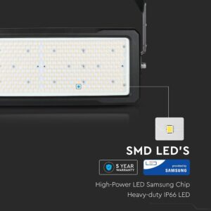 LED Προβολέας 250W V-TAC PRO Samsung Chip 30000lm Τροφοδοτικό Meanwell Μαύρος 60° Αδιάβροχος IP65 Φυσικό Λευκό 4000K – 495