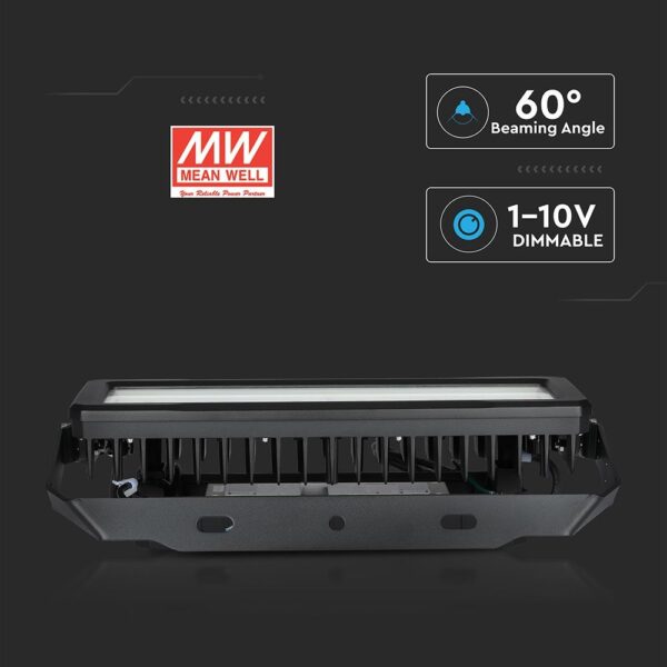 LED Προβολέας 250W V-TAC PRO Samsung Chip 30000lm Τροφοδοτικό Meanwell Μαύρος 60° Αδιάβροχος IP65 Φυσικό Λευκό 4000K – 495